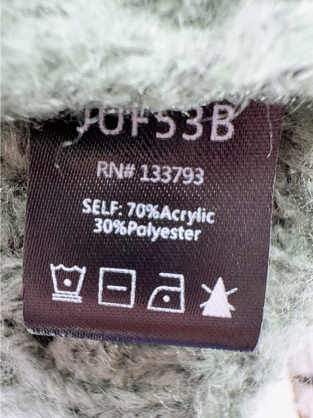 POL Cable Knit Hooded Cardigan Sweater Green L - Picture 7 of 8